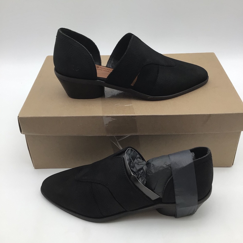 Lucky Brand Minnsy2 Black Nubuck Leather d'Orsay Booties Size 5.5 M NEW